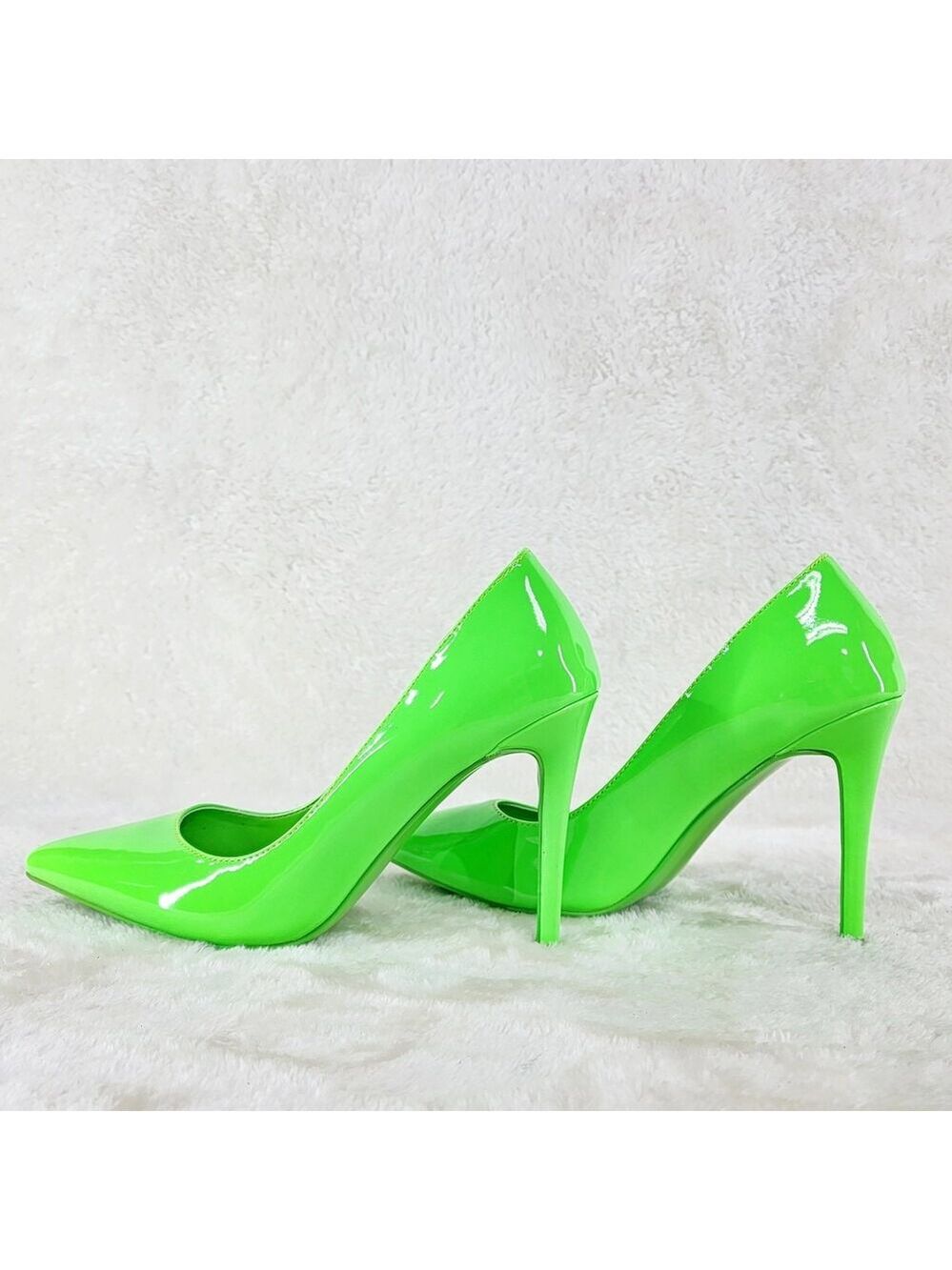 NIB Fabio Neon Green Patent 4" High Heel Shoes Pointy Toe Pump US Ladies 7-13 - Picture 3 of 9